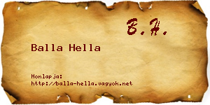 Balla Hella névjegykártya